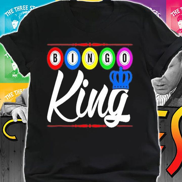 Bingo King Funny Bingo Lucky Player Cool Gift Crown T-Shirt t-shirt