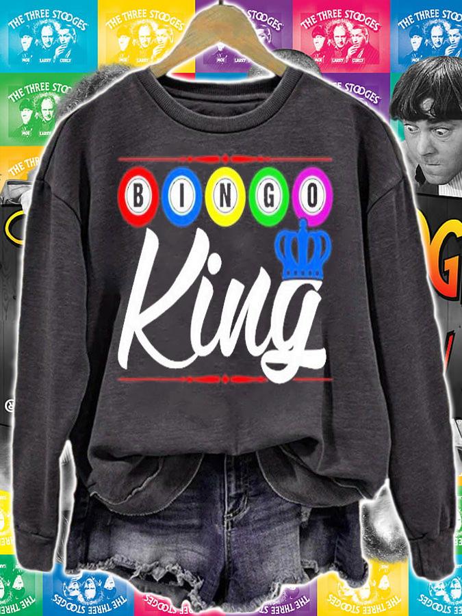 Bingo King Funny Bingo Lucky Player Cool Gift Crown T-Shirt t-shirt