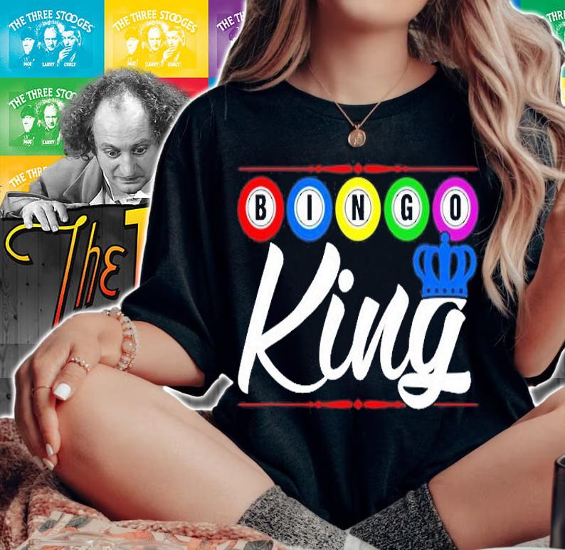 Bingo King Funny Bingo Lucky Player Cool Gift Crown T-Shirt t-shirt