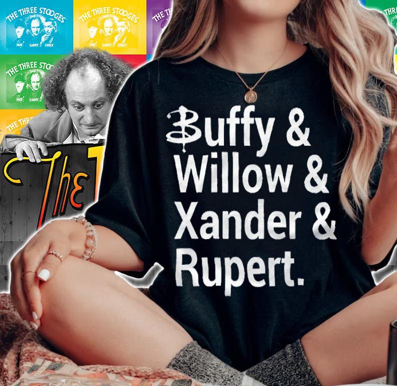 Buffy and Willow and Xander and Rupert T-shirt t-shirt woman shirt
