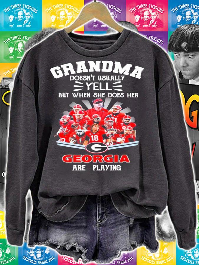Grandma Doesn't Usually Yell But When She Does Her Georgia Are Playing Shirt t-shirt sweatshirt