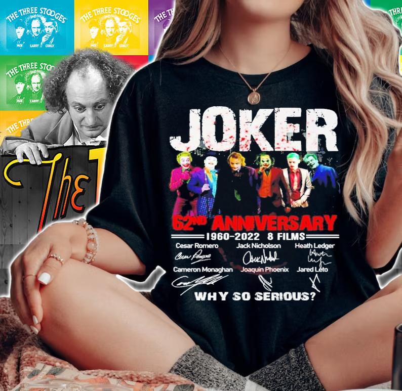 Official Joker 62nd Anniversary 1960-2022 8 Films Signatures Why So Serious Shirt t-shirt woman shirt