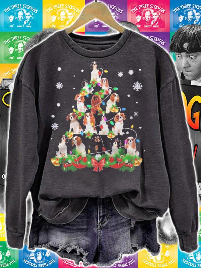 Cavalier King Charles Spaniel Christmas Tree Lights Dog Xmas Shirt t-shirt sweatshirt