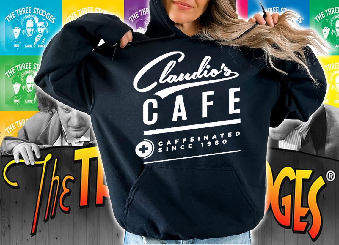 Claudios Cafe Caffeinated since 1980 T-shirt t-shirt