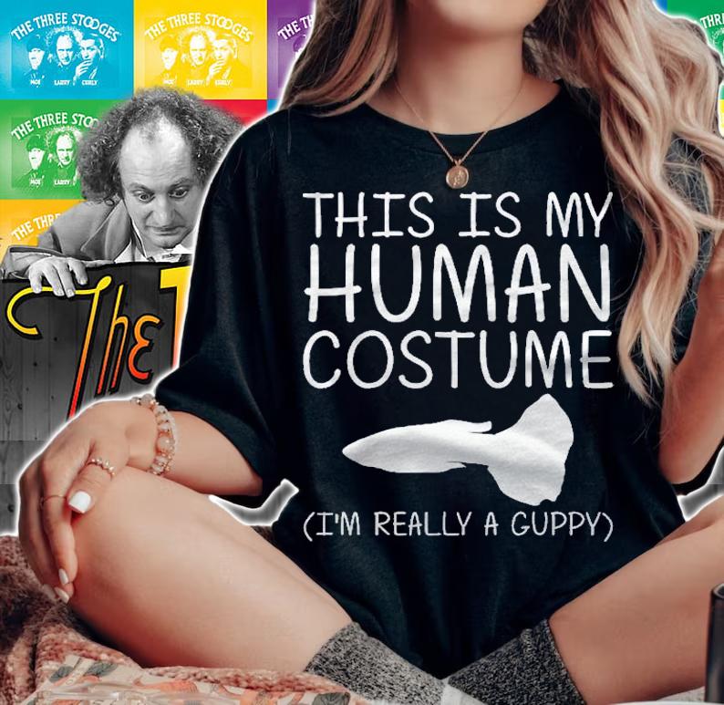 Guppy Easy Halloween Human Costume Rainbow Fish Gift Shirt t-shirt woman shirt