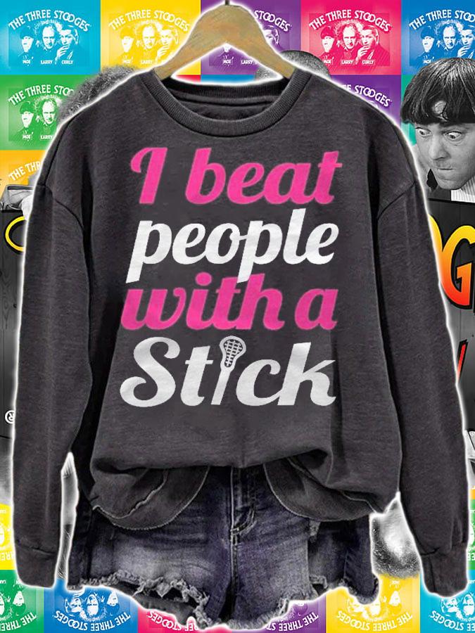 I Beat People With A Stick Funny Womens Lacrosse Shirt t-shirt