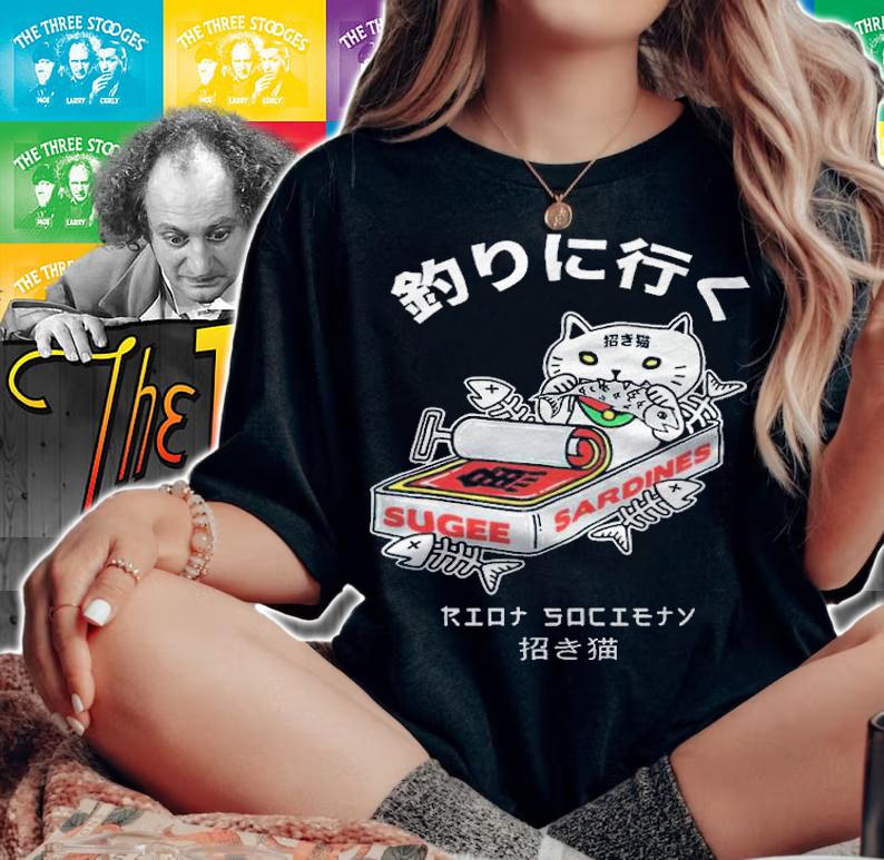 Sugee Lucky Cat Sardines T-shirt t-shirt
