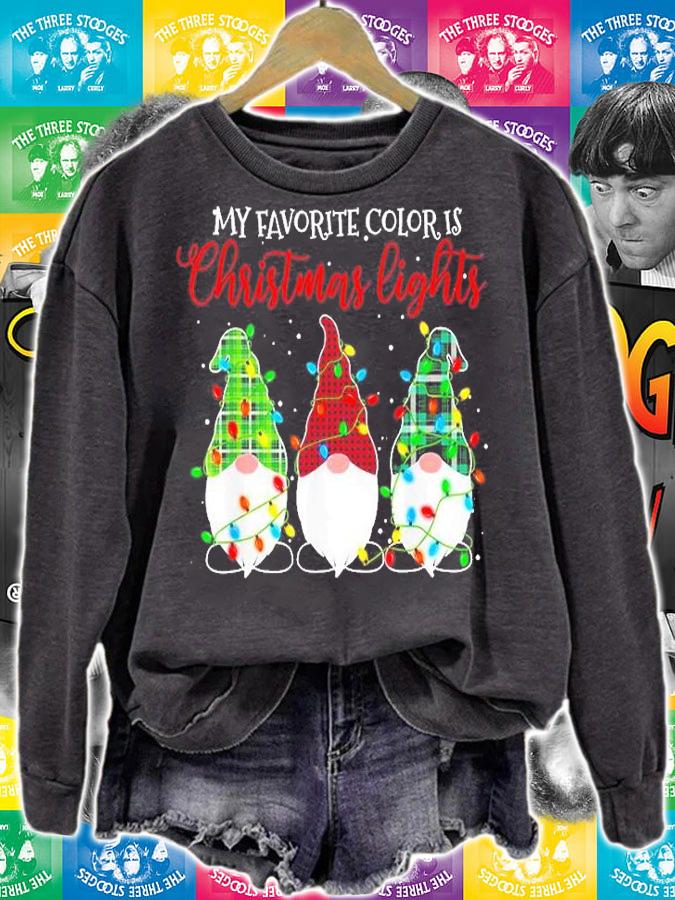 My Favorite Color Is Christmas Lights Gnomie T-Shirt t-shirt