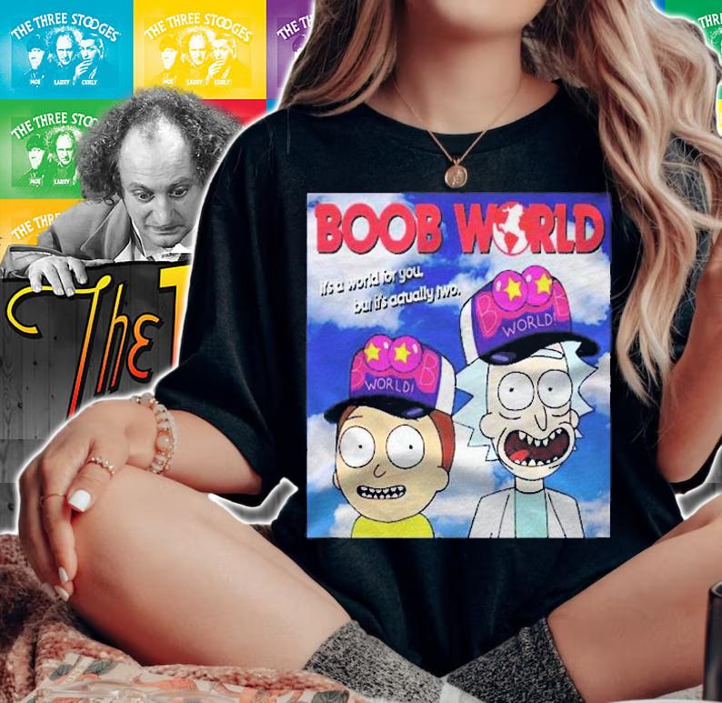 Rick And Morty Boob World Blue Shirt t-shirt woman shirt