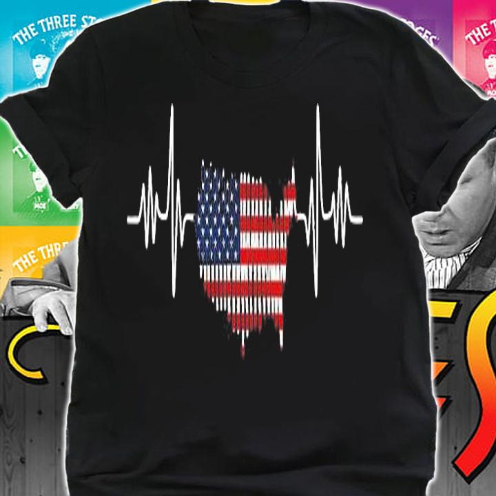 HEARTBEAT FLAG USA Patriotic American Happy 4th Of July T-Shirt t-shirt