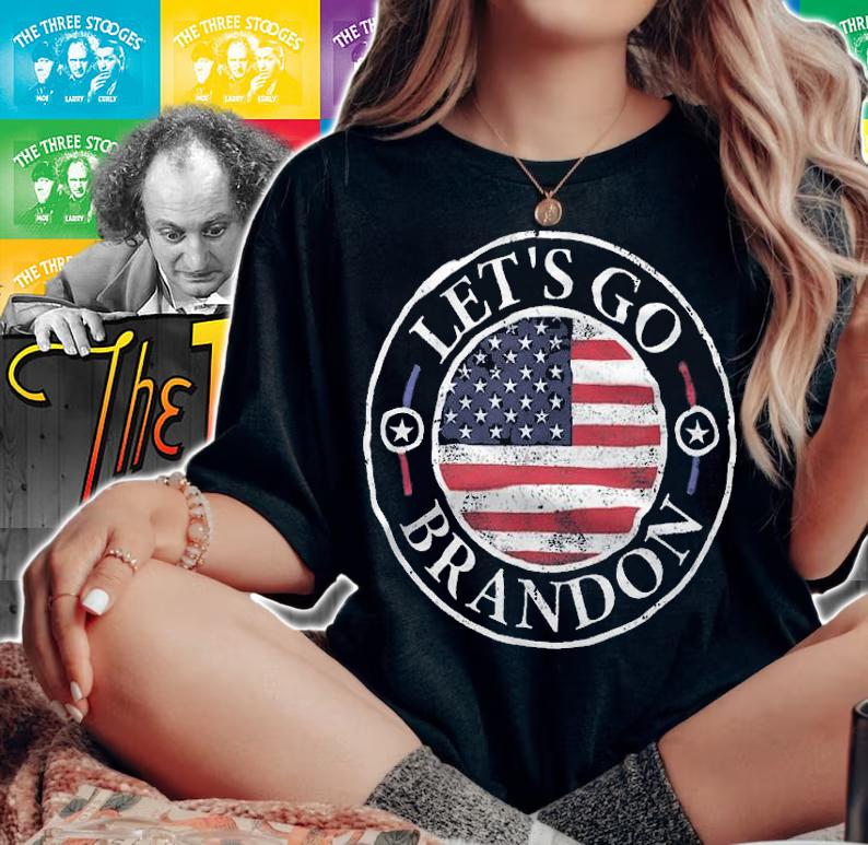 Let's Go Brandon Chant Anti Liberal USA Flag, Anti Joe Biden T-Shirt t-shirt
