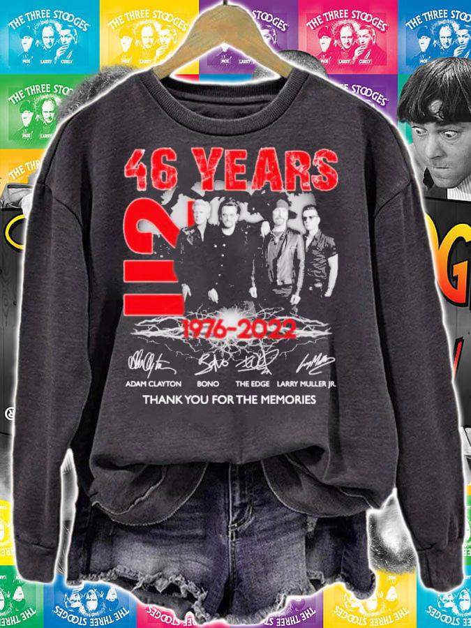 Official 46 Years U2 1976-2022 Signatures Thank You For The Memories Shirt t-shirt sweatshirt