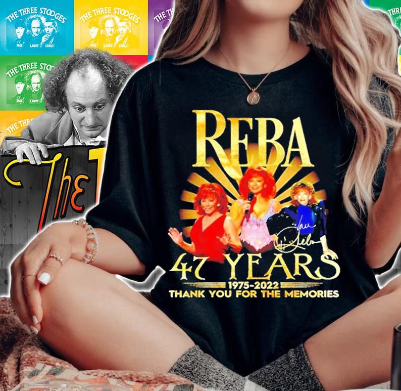 Reba 47 Years 1975-2022 Signatures Thank You For The Memories T-Shirt t-shirt woman shirt