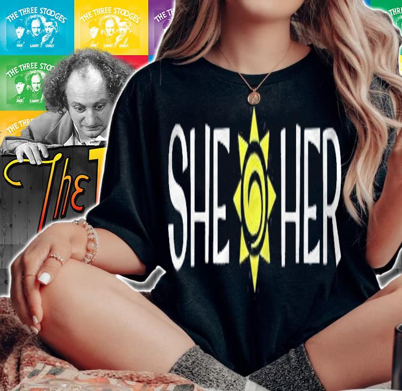 She Her Non Binary Gender Pronouns Genderqueer Shirt t-shirt