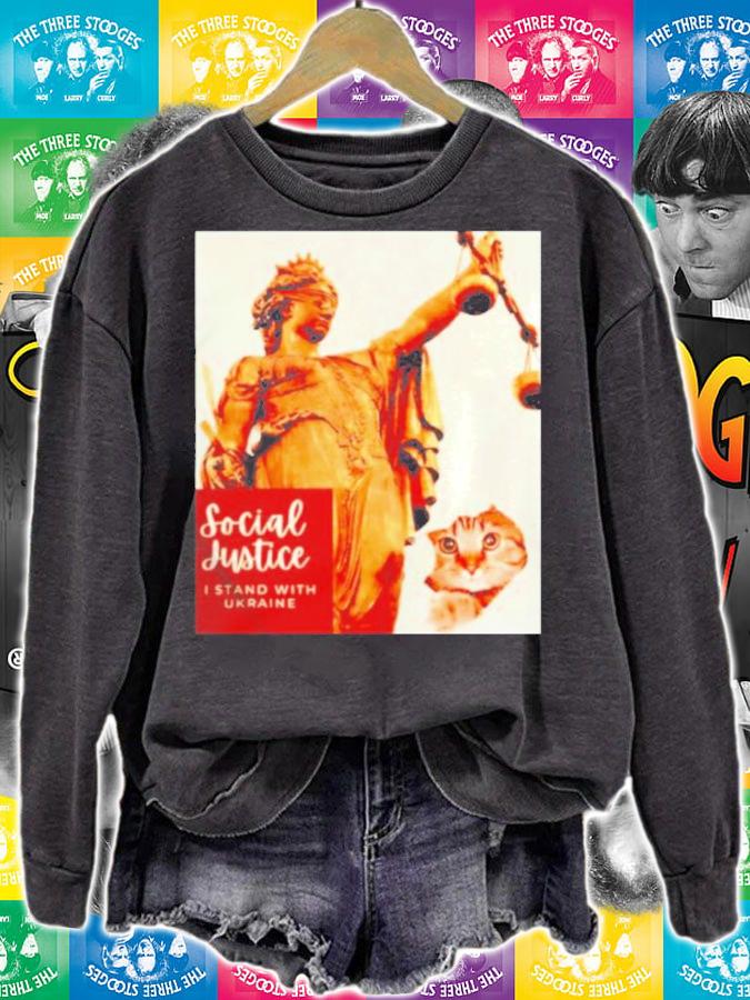 Cat Social Justice I Stand With Ukraine Shirt t-shirt sweatshirt
