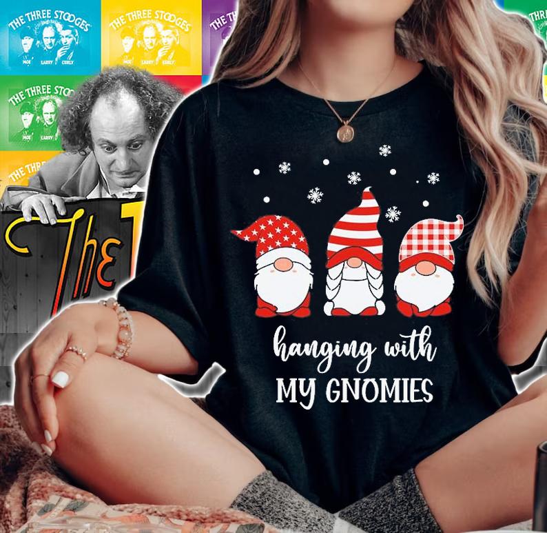 Hanging With My Gnomies Christmas, Cute Christmas, Christmas Vacation, Snowman T-Shirt t-shirt woman shirt