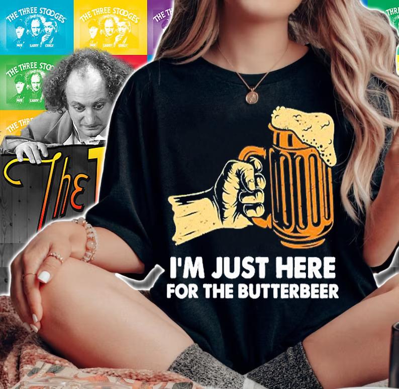 Im Just Here For The Butterbeer Retro Butterscotch Beer T-Shirt t-shirt woman shirt