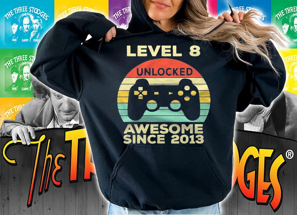 Level 8 Unlocked Birthday 8 Years Old Awesome Since 2013 Ver2 shirt t-shirt