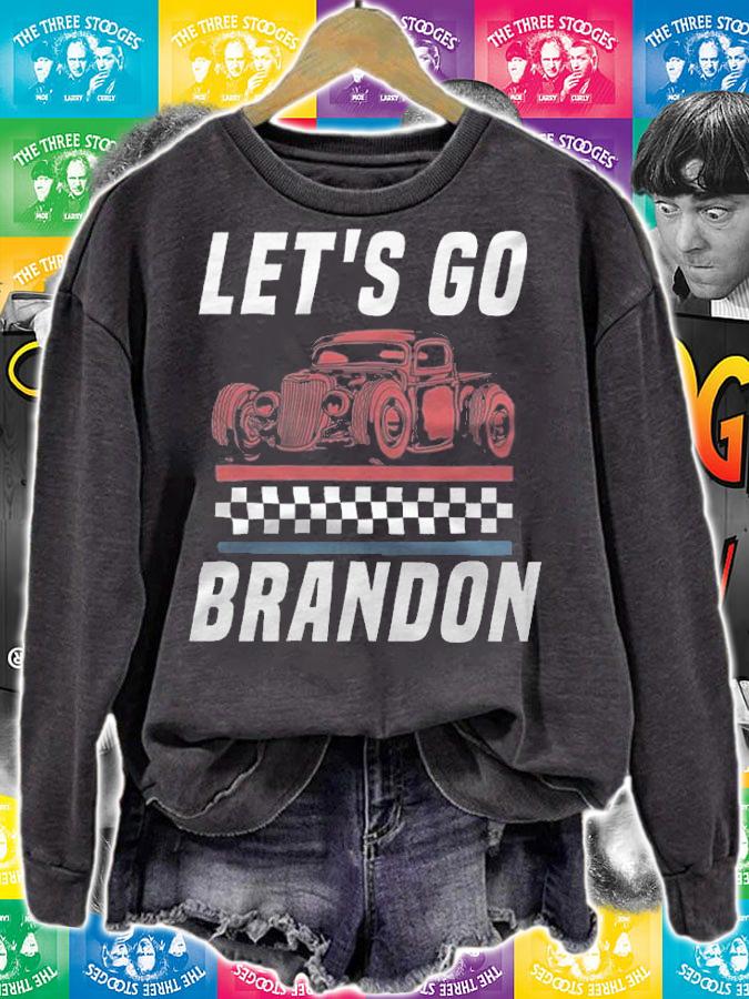 Premium let's Go Brandon Classic Racing Old Car White T-Shirt t-shirt