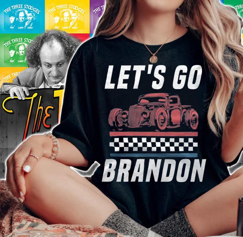 Premium let's Go Brandon Classic Racing Old Car White T-Shirt t-shirt