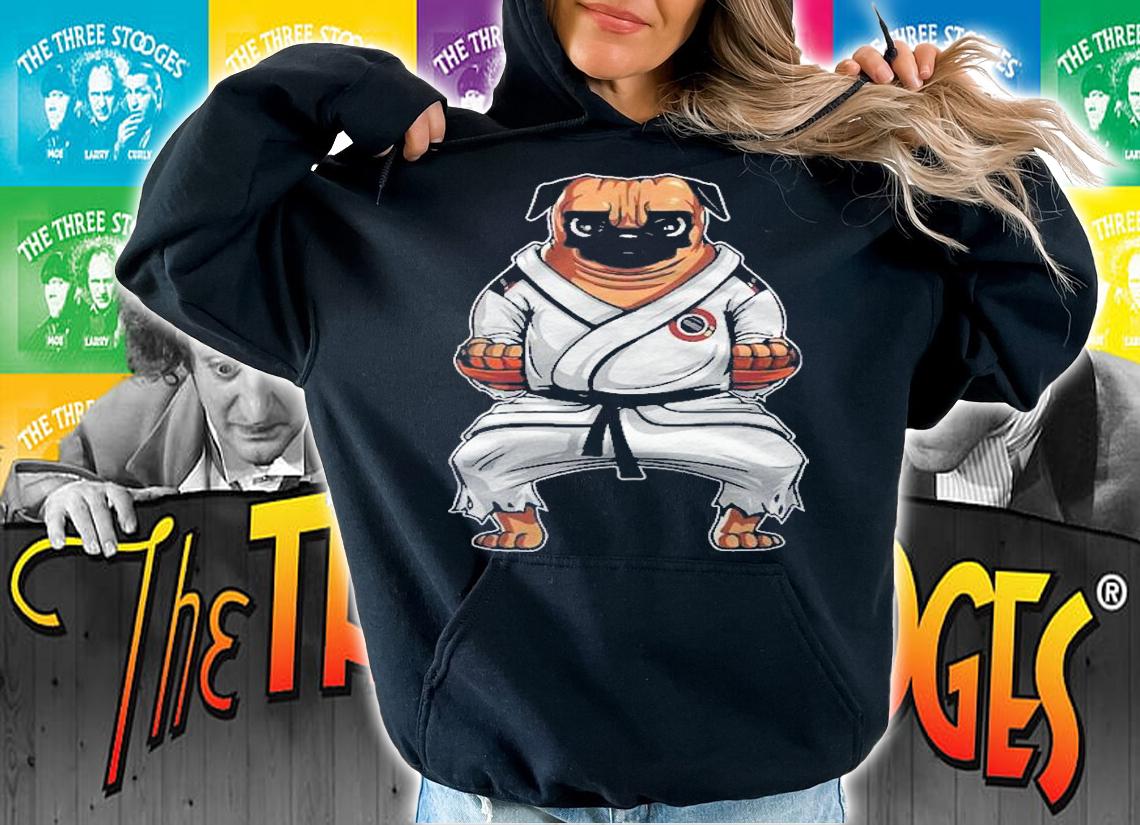 Karate Martial Arts Taekwondo Cute Pug Dog Fighter White Shirt t-shirt hoodie