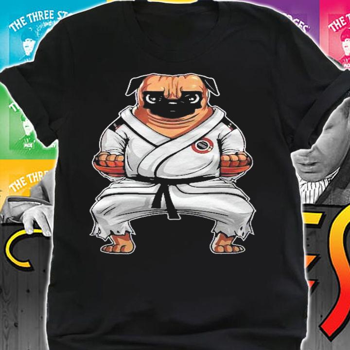Karate Martial Arts Taekwondo Cute Pug Dog Fighter White Shirt t-shirt shirt