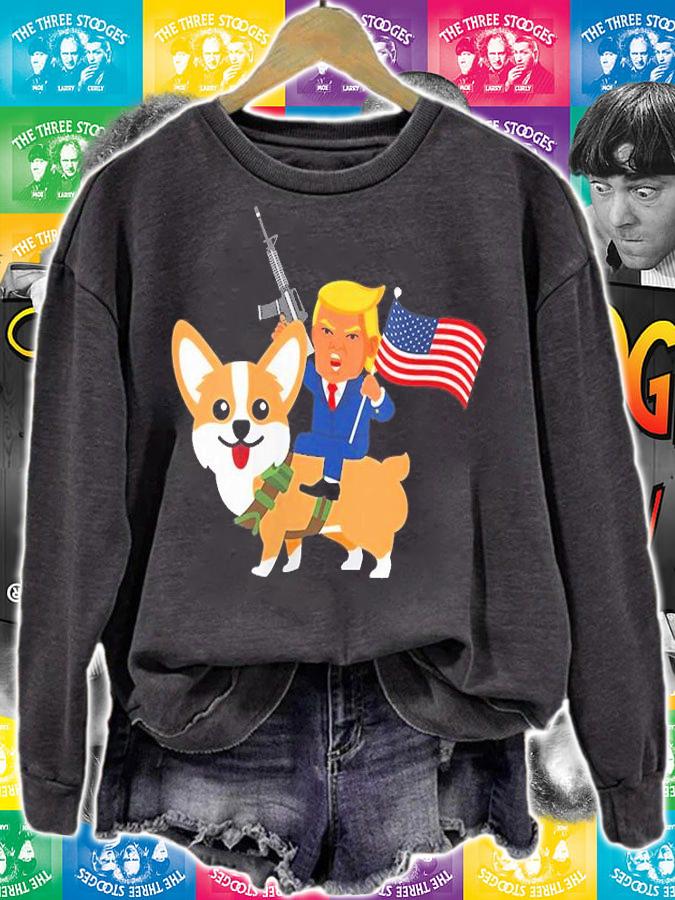 Trump Corgi Gun Merica Election Donald Trump T-Shirt t-shirt sweatshirt