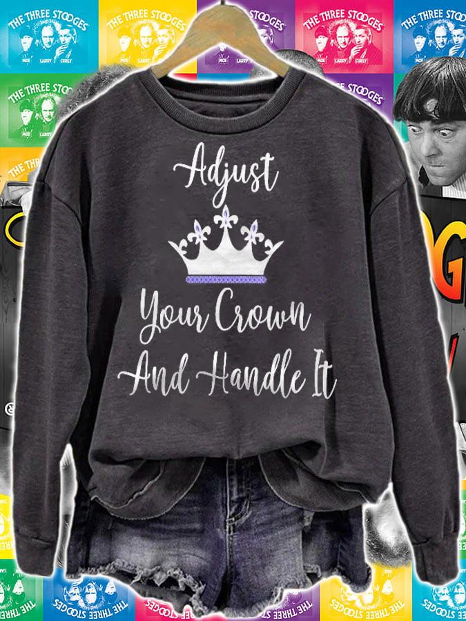 Womens Adjust Your Crown And Handle It Girls Women Queens Meme Shirt t-shirt