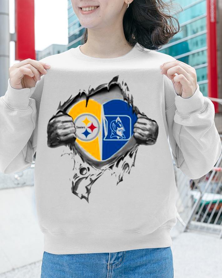 Blood Inside Me Pittsburgh Steelers And Duke Blue Devils t-shirt sweatshirt