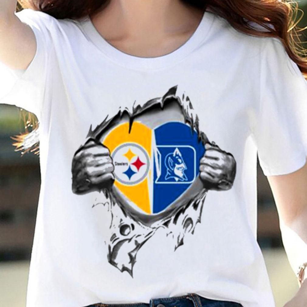 Blood Inside Me Pittsburgh Steelers And Duke Blue Devils t-shirt woman shirt