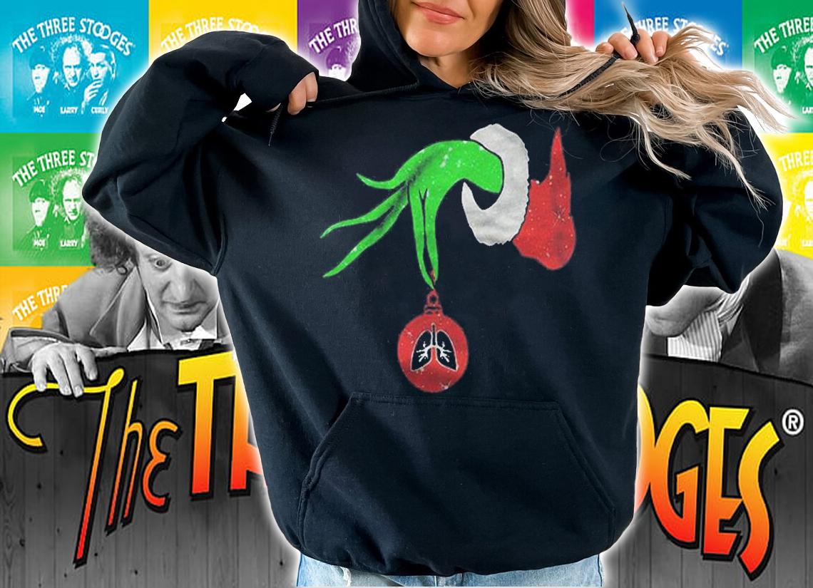 Grinch Hand Holding Lung Ornament Chrsitmas Sweater Shirt t-shirt