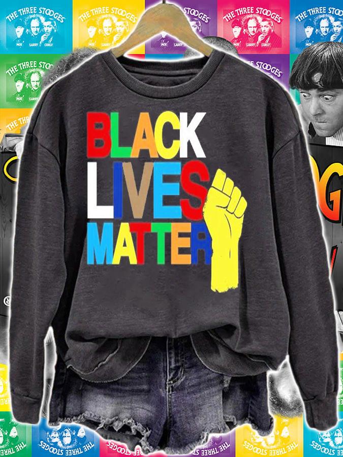 Colorful Black Lives Matter Fist African Style T-Shirt sweatshirt