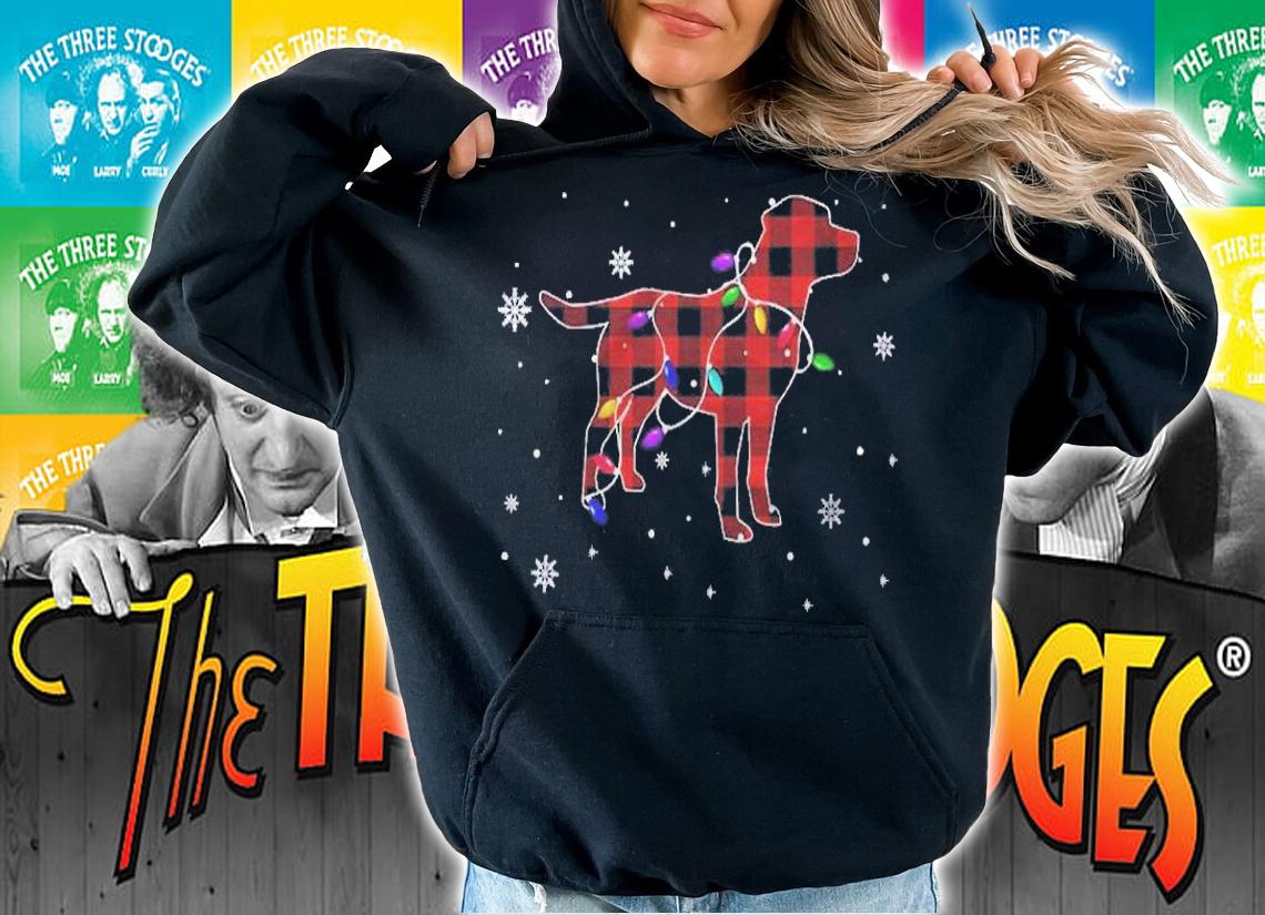 Funny Labrador Retriever Dog Christmas Lights Red Plaid Dog Shirt