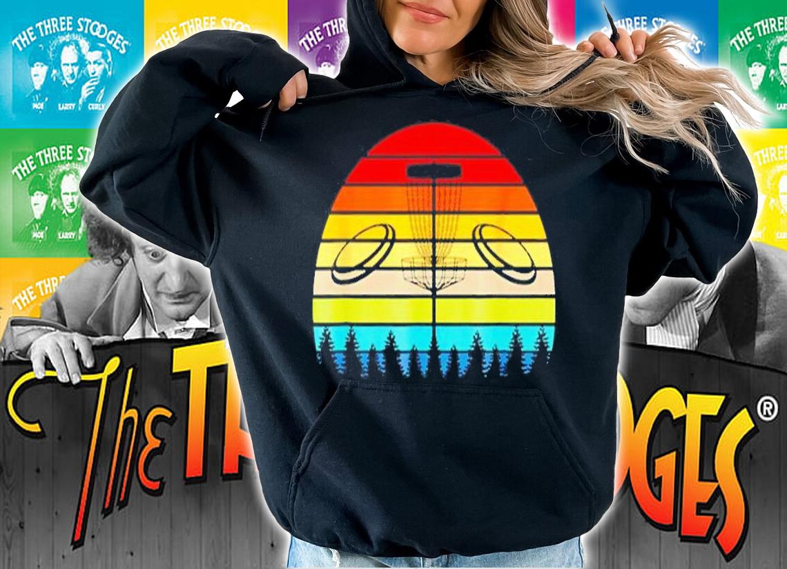 Retro Frisbee Disc Golfer Hobby Gift Stupid Tree Disc Golf T-Shirt