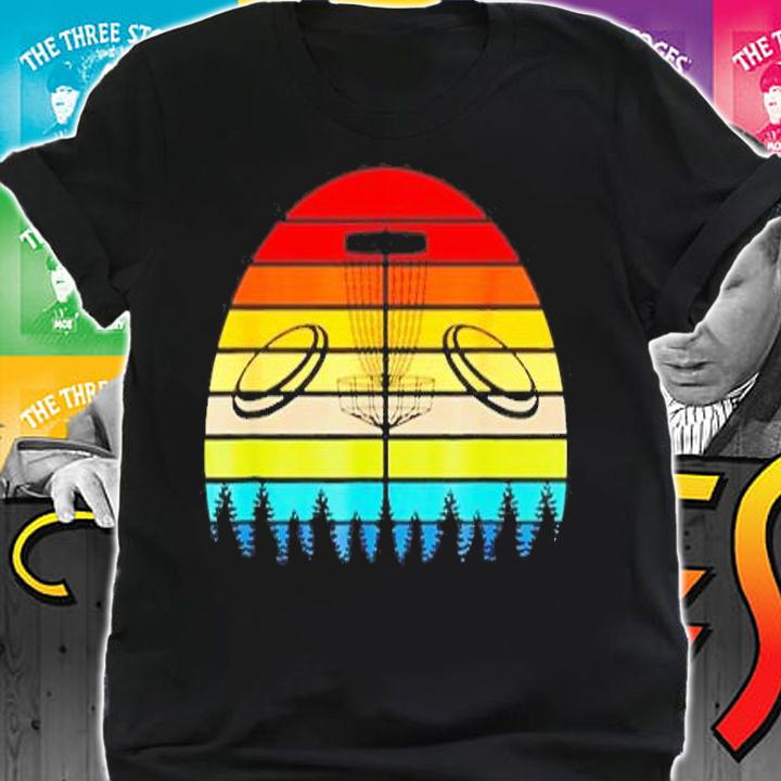 Retro Frisbee Disc Golfer Hobby Gift Stupid Tree Disc Golf T-Shirt