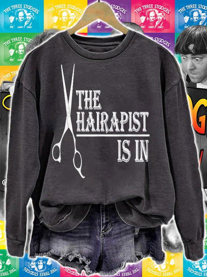 The Hairapist Is In Hairdresser Hairstylist Barber Shirt sweatshirt