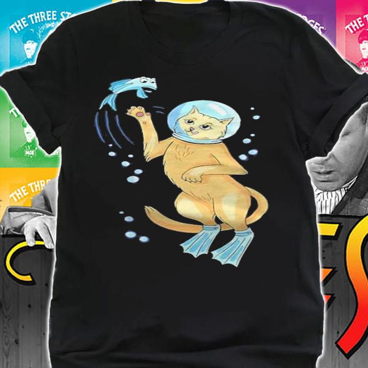 Diving Cat With Fish I Deep Diving I Heliox Shirt shirt