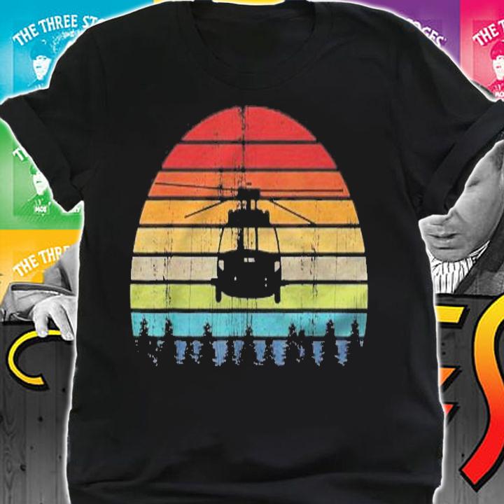 Retro Helicopter Pilot Aviator Blackhawk Vintage Heli Shirt