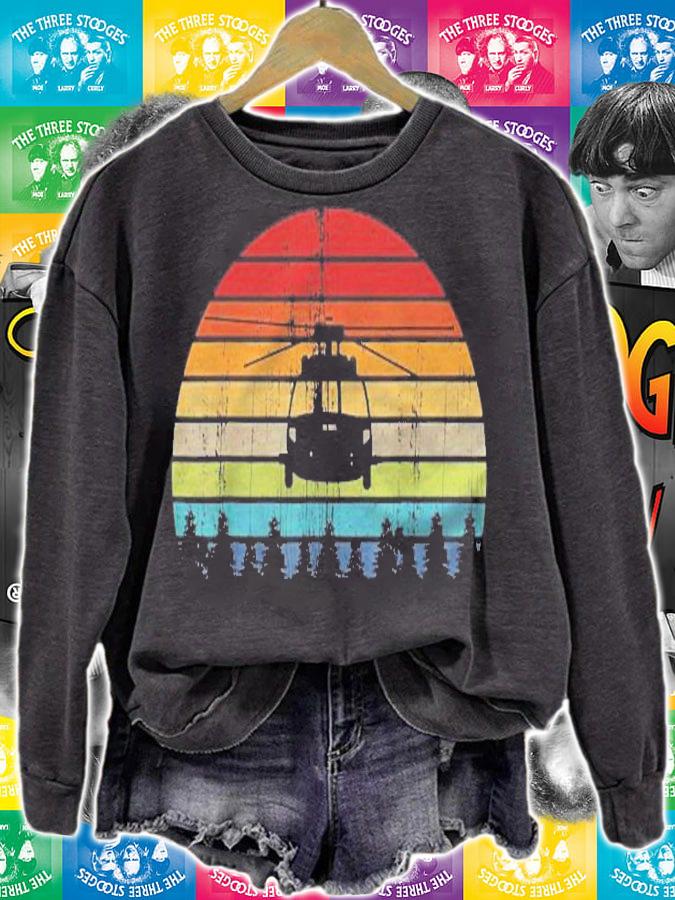 Retro Helicopter Pilot Aviator Blackhawk Vintage Heli Shirt
