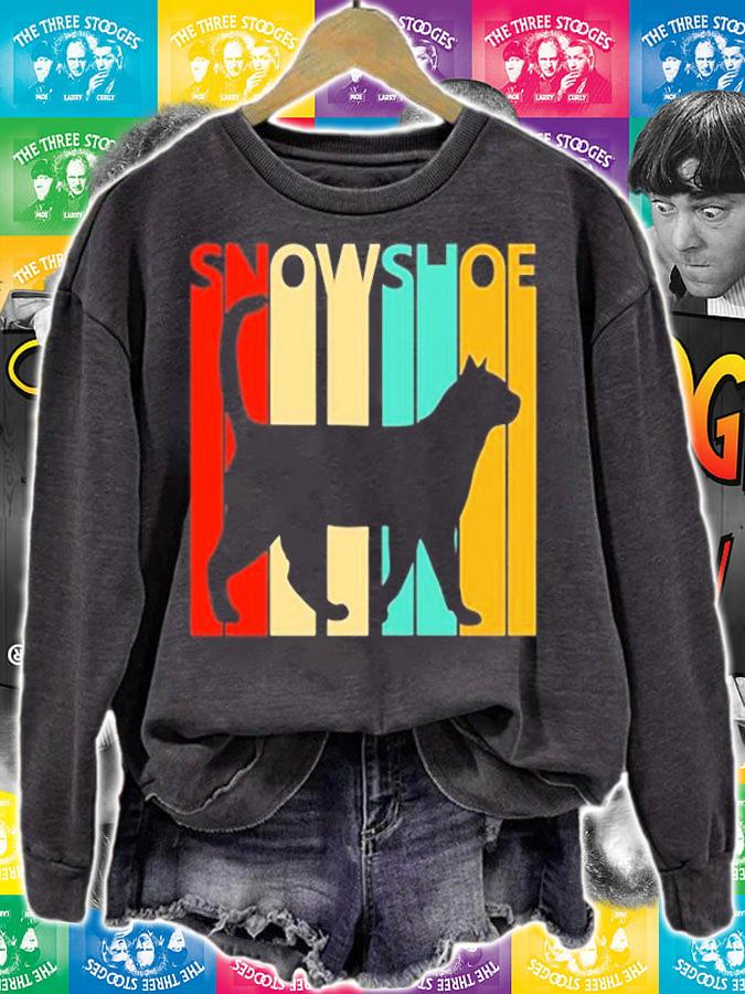 Vintage Retro Snowshoe Cat Lover T-Shirt sweatshirt