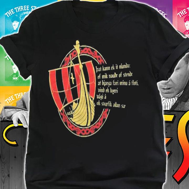 Drakkar Wikinger Schiff Odin Edda Rune Naudr T-shirt