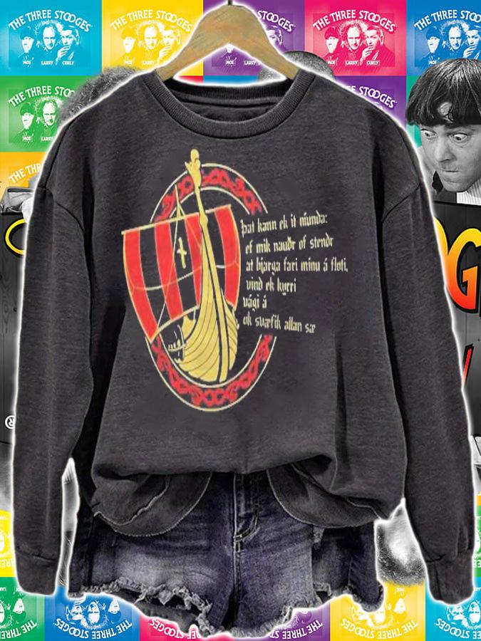 Drakkar Wikinger Schiff Odin Edda Rune Naudr T-shirt