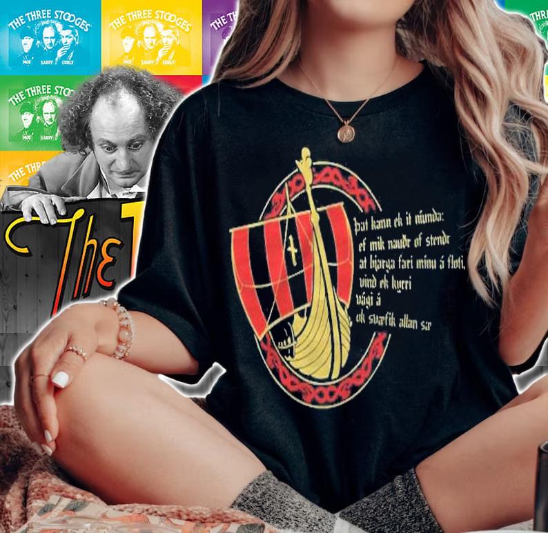 Drakkar Wikinger Schiff Odin Edda Rune Naudr T-shirt
