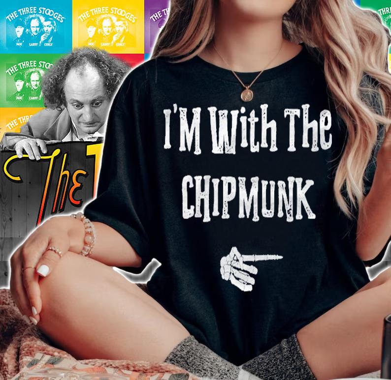 Im With Chipmunk Halloween Costume Funny Couples Matching Shirt woman shirt