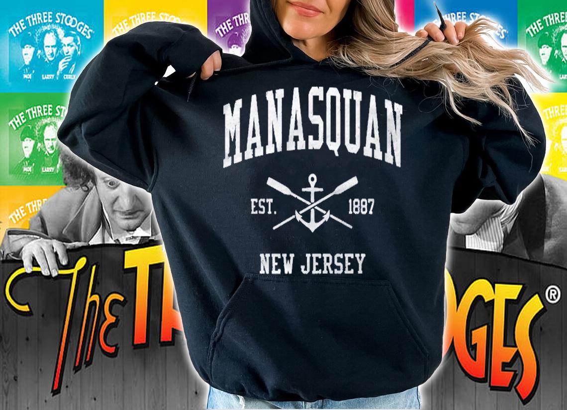 Manasquan Nj Vintage Crossed Oars & Boat Anchor Sports shirt hoodie