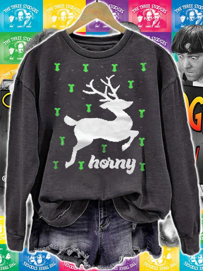 Ugly deer horny Christmas T-shirt sweatshirt