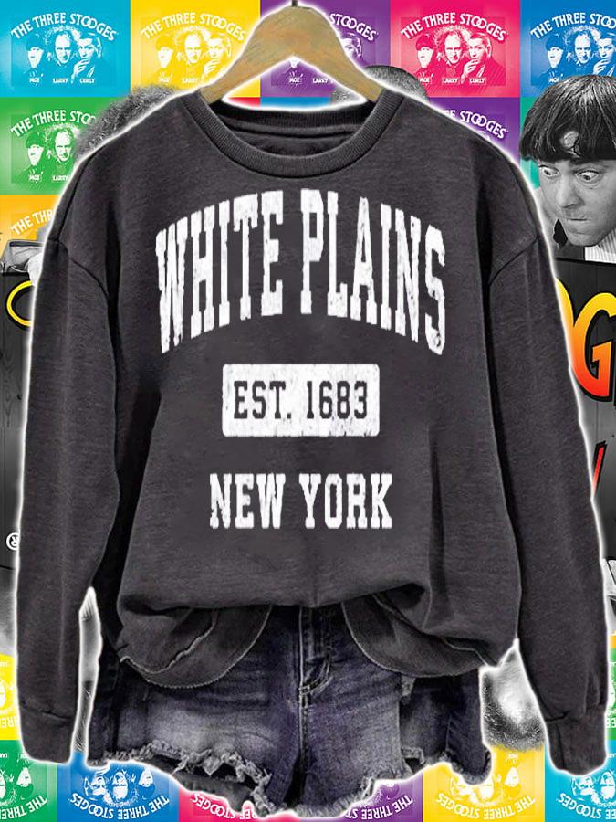White Plains New York Ny Vintage Established Sports Design T-Shirt