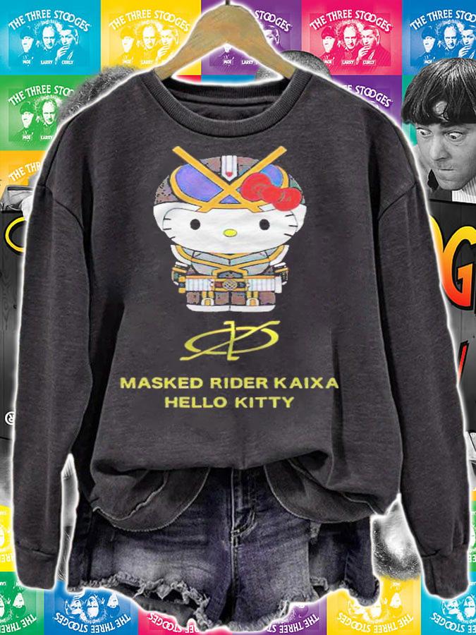 Masked Rider Kaixa Hello Kitty funny T-shirt sweatshirt
