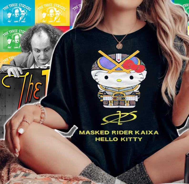 Masked Rider Kaixa Hello Kitty funny T-shirt woman shirt