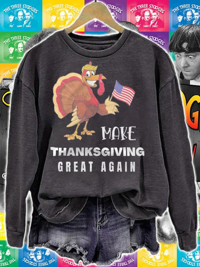 Official make Thanksgiving Great Again Trump Funny T-Shirt sweatshirt